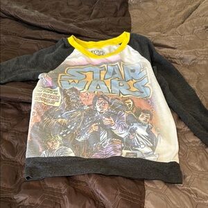Star Wars Gray and Yellow Long Sleeve Tee with Graphic Design